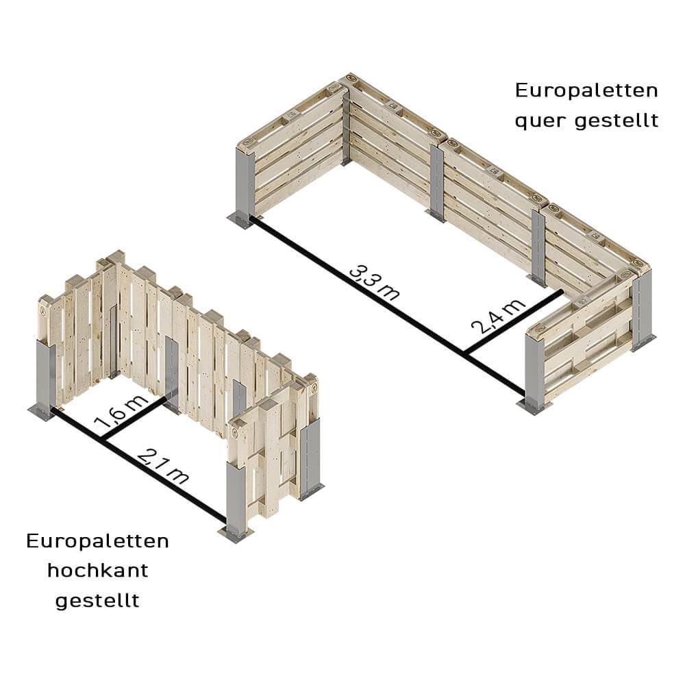 ROBUSTO Sitzecken-Set S für den Außenbereich aus Europaletten, Trennwandsystem-2