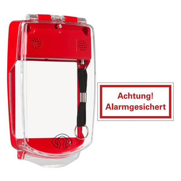 GfS e-Cover® Schutzabdeckung für Handmelder, mit Alarm, rot, 9 x 9 cm