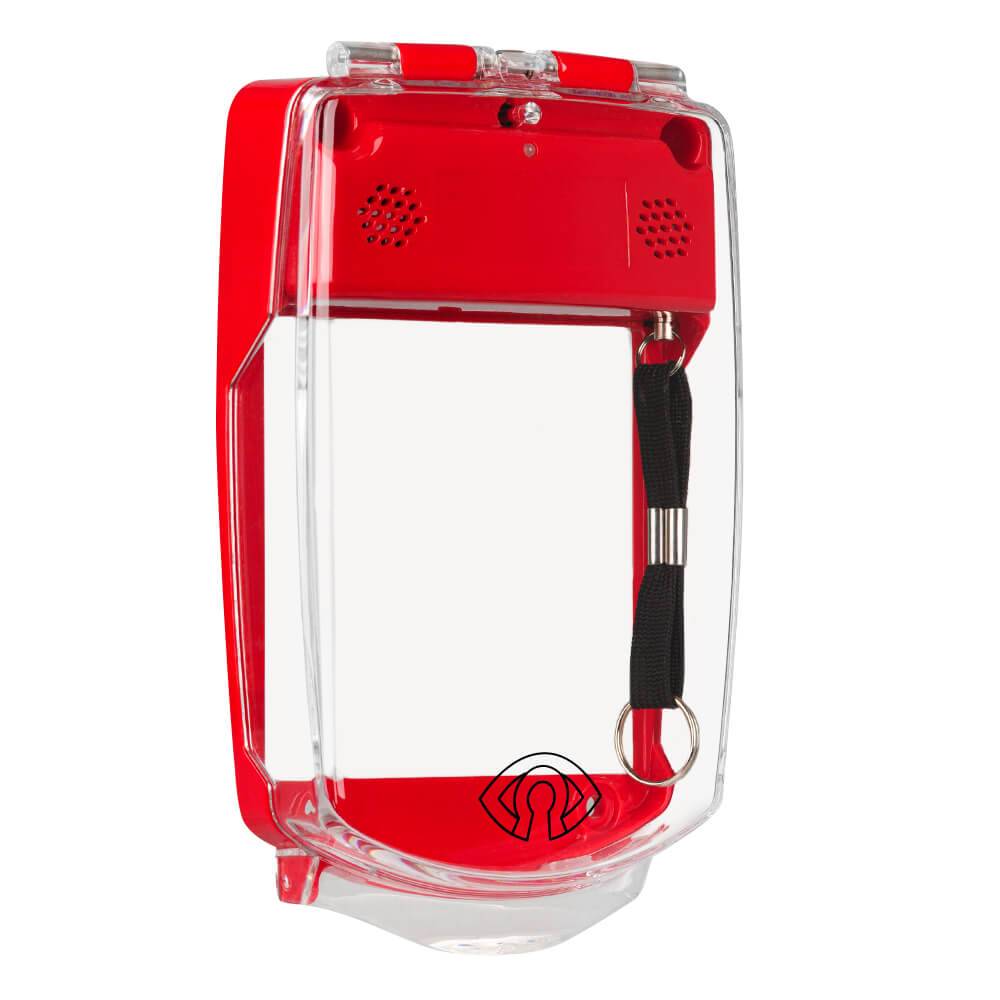 GfS e-Cover® Schutzabdeckung für Handmelder, mit Alarm, rot, 9 x 9 cm-1
