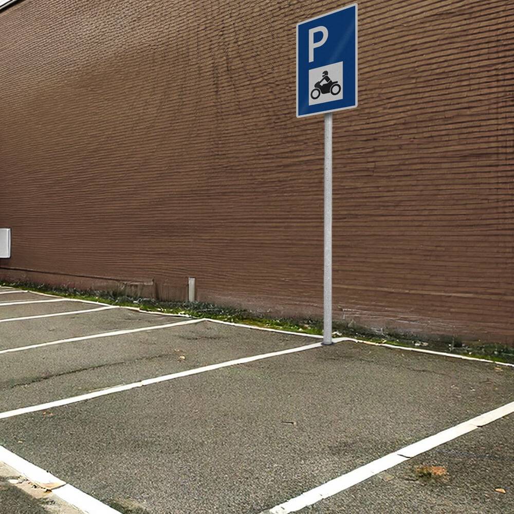 Parkplatzschild mit Motorradsymbol, Aluminium, reflektierend RA, 60 x 90 cm-4