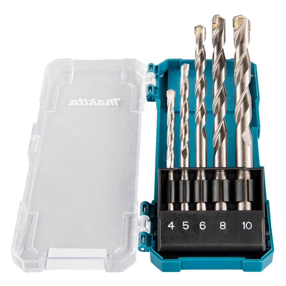 Makita Steinbohrer-Set D-72877, HM/CT, 5-teilig, Ø 4-10 mm, mit Aufbewahrungsbox-0