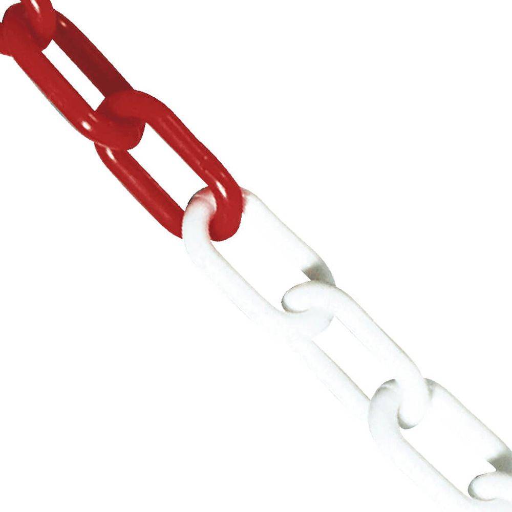 Kettenpfostenset UNI, Kreis, 10 Stück, rot/weiß, mit 18 m Kette-2