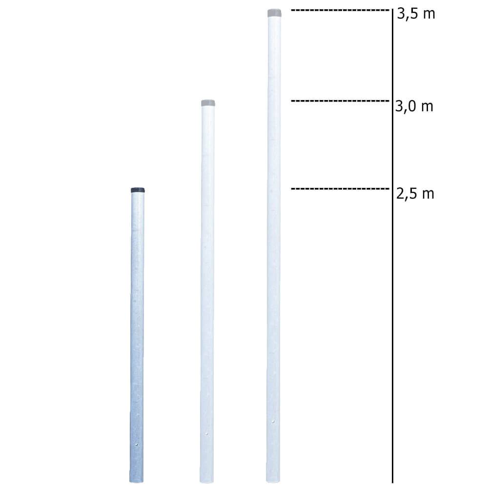 BIGPACK 5 x Rohrpfosten zum Einbetonieren, Ø 6 cm, Länge 2,5 m, aus Stahl-3