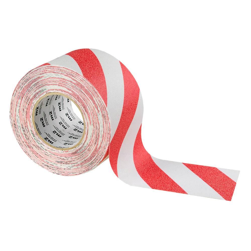 Antirutschband Warnmarkierung rot / weiß, R13 Rutschhemmung, 10 cm, 18,3 m/Rolle-0