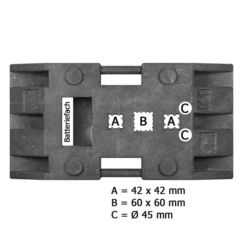 Komplett-Set VZ 101 Gefahrstelle zum temporären Aufstellen 1,5 m-2