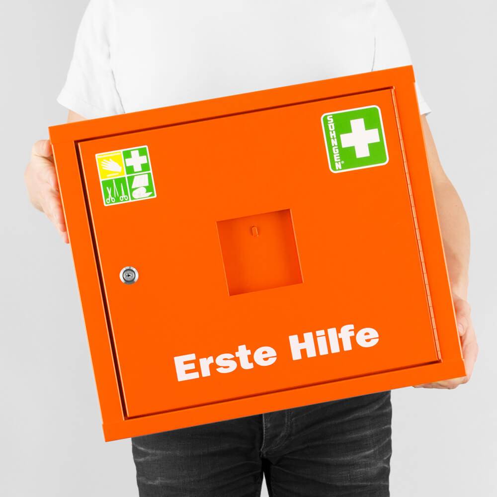 SÖHNGEN Sanitätswandschrank JUNIORSAFE gefüllt DIN 13169 orange, 49 x 20 x 42 cm-3