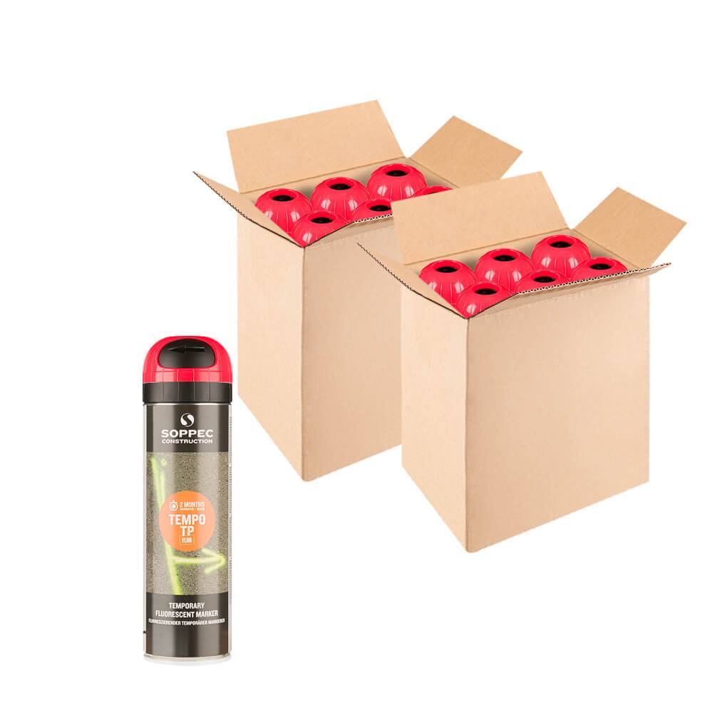 SOPPEC Tempo T.P. Markierfarbe, rot, temporär, 8 Wochen, 500 ml, 12 Dosen-0