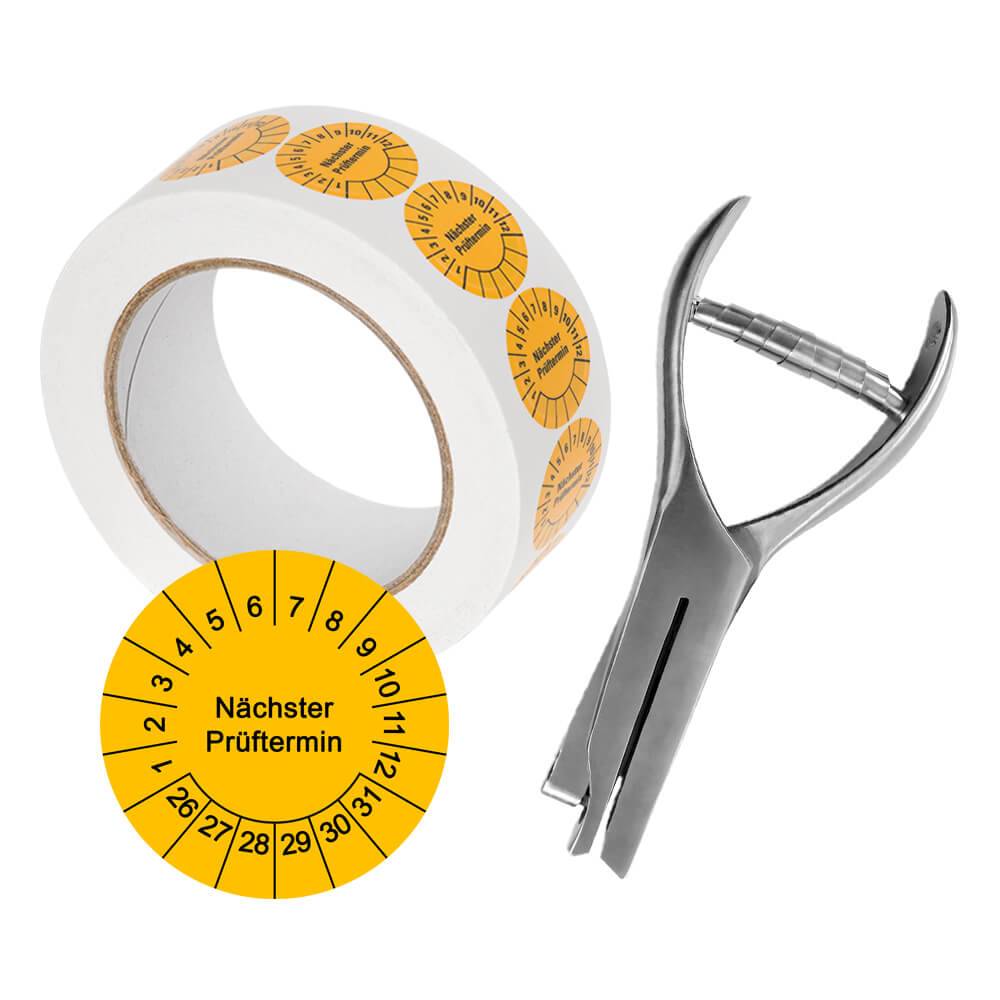 Lochzangen-SET: Kerbzange Kerbform schmales Dreieck + Prüfplaketten 500 Stück-4