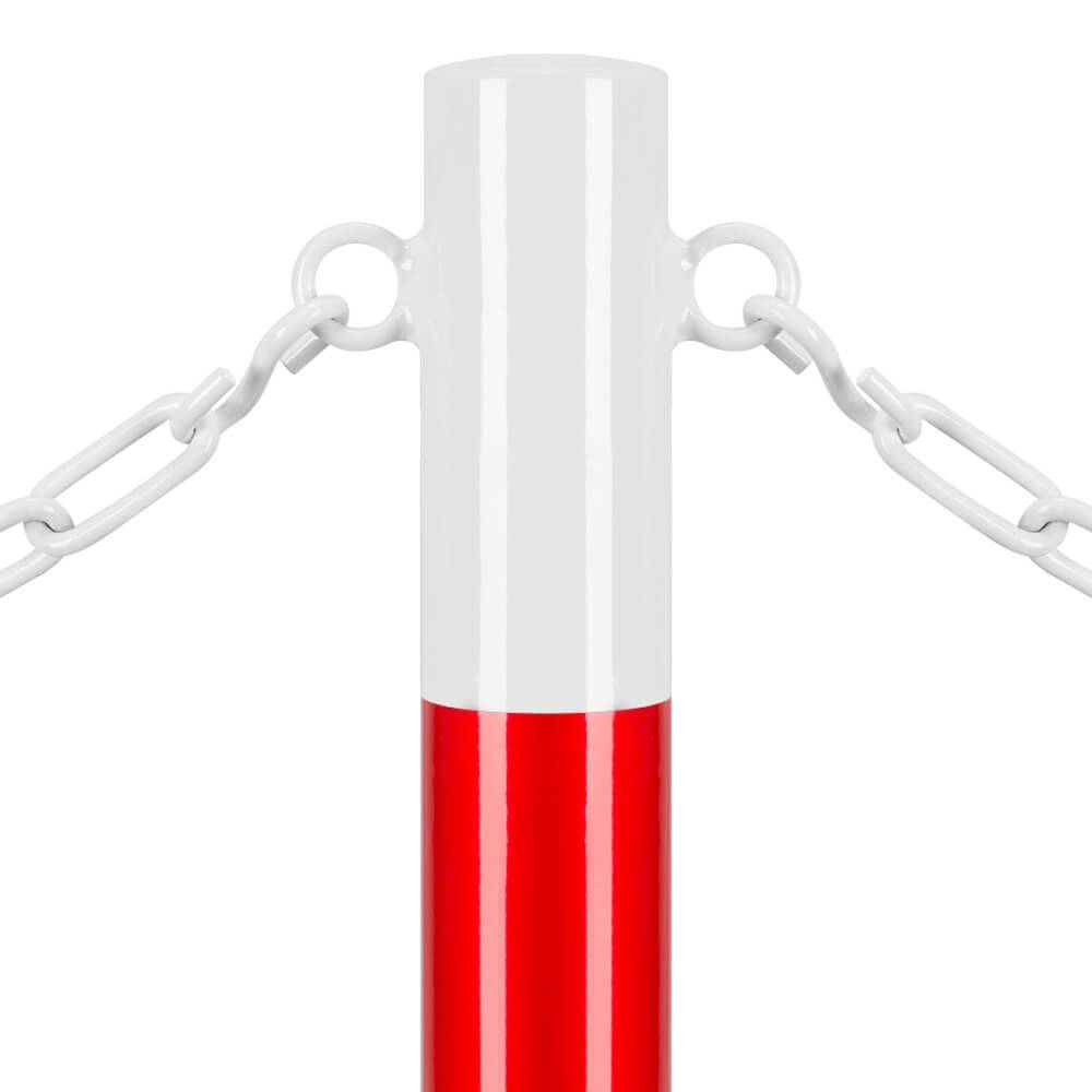 ROBUSTO Absperrpfosten, rot/weiß, zum Einschlagen, Stahl, Ø 6 cm, 100 cm-1