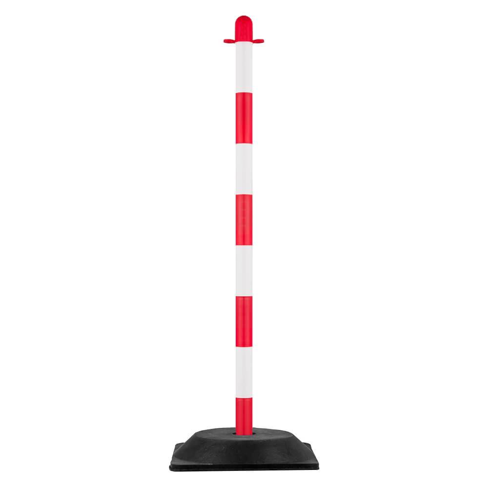 Kettenpfostenset UNI, Viereck, 10 Stück, rot/weiß, mit 18 m Kette-3