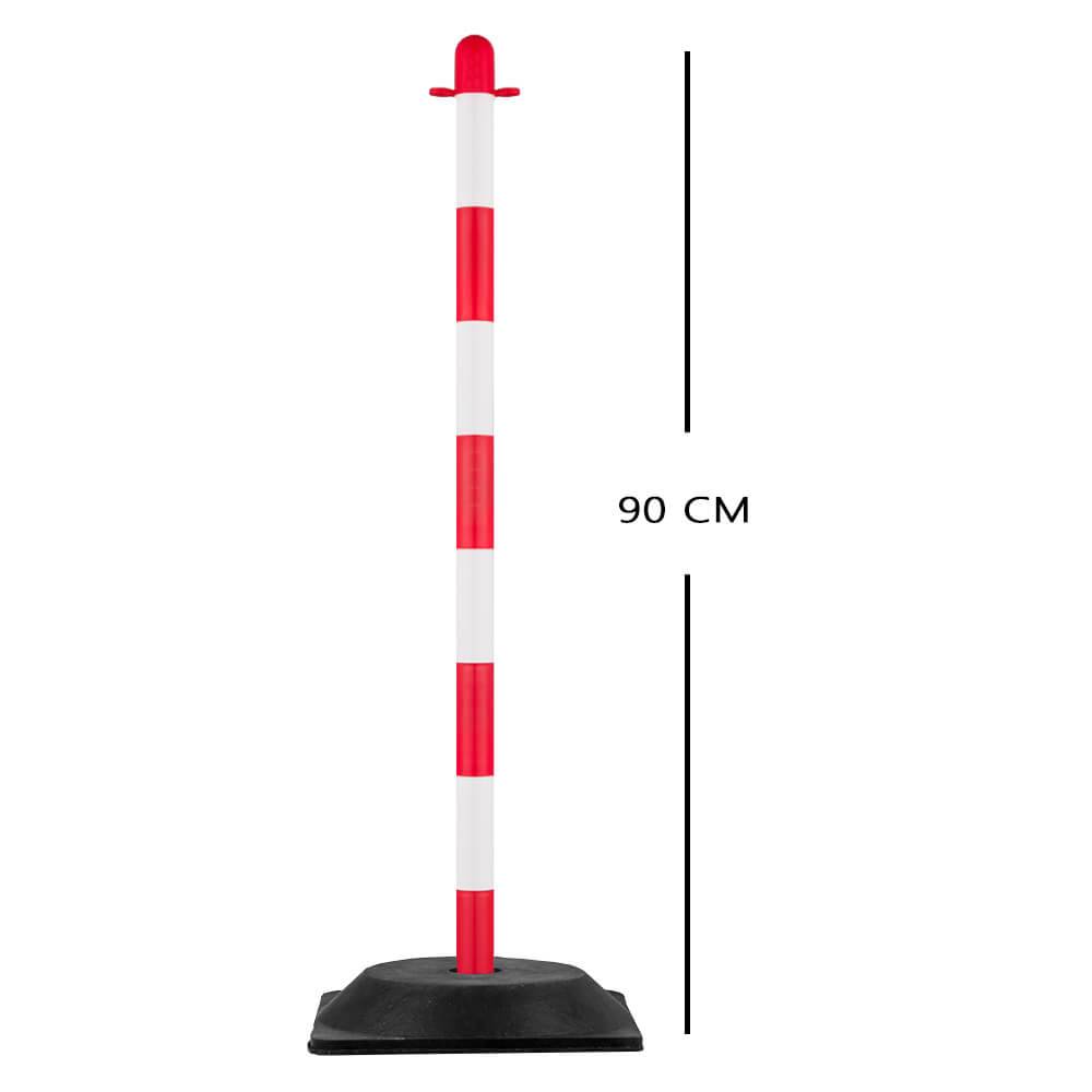 Kettenpfostenset UNI, Viereck, 10 Stück, rot/weiß, mit 18 m Kette-4
