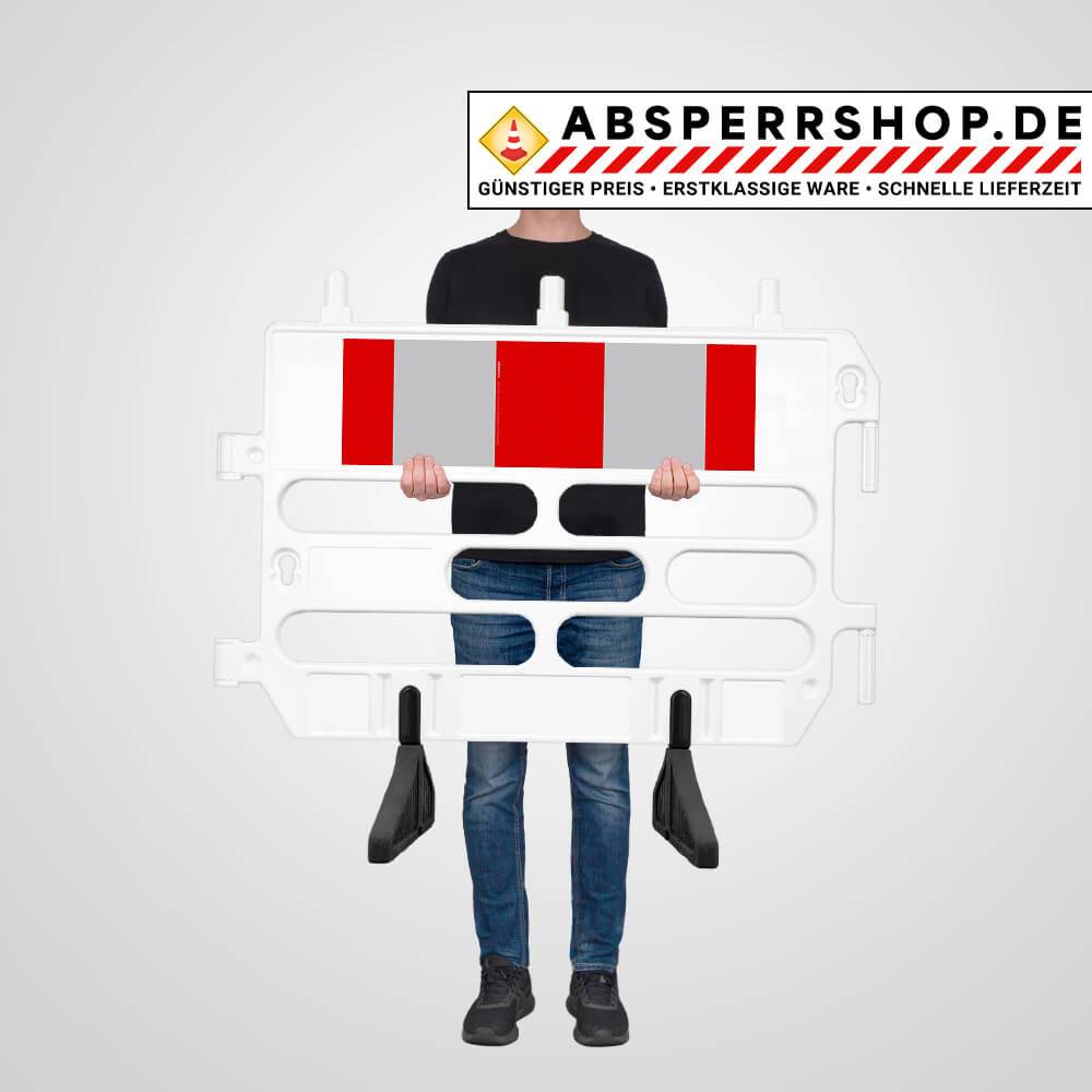 Absperrgitter, rot/weiß, Kunststoff, RA1, mit drehbaren Füßen, 130 x 102 cm-4