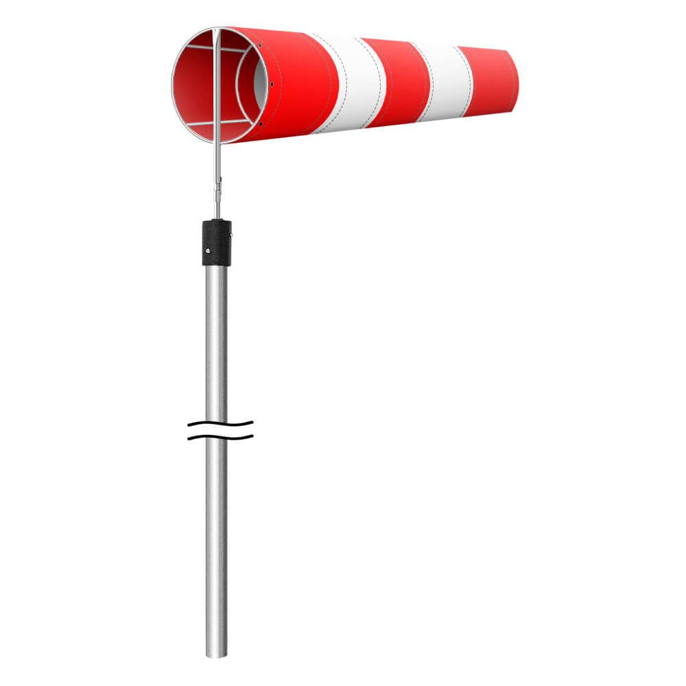 Windsack Komplett-Set, rot/weiß, Ø 30 cm, 4-teilig, zum Einbetonieren, Höhe: 3 m-0