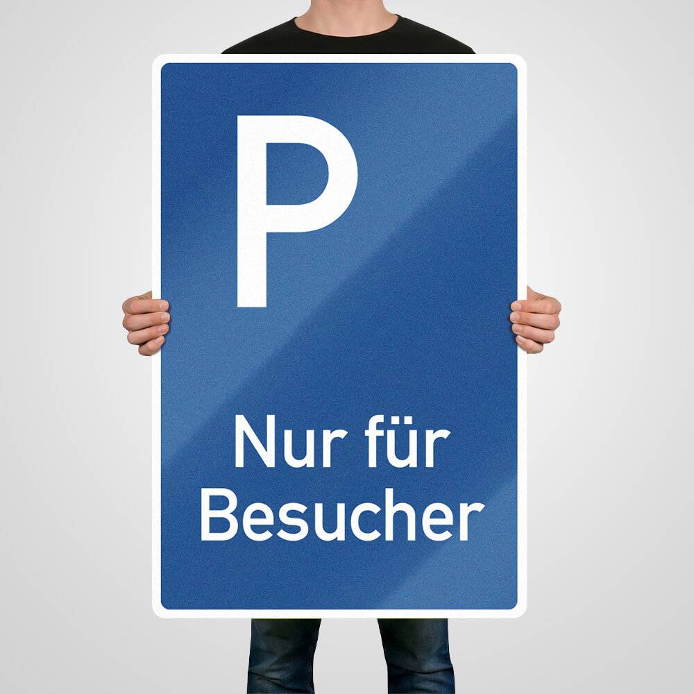 Parkplatzschild Nur für Besucher, Komplett-Set, reflektierend RA, 60 x 90 cm-3