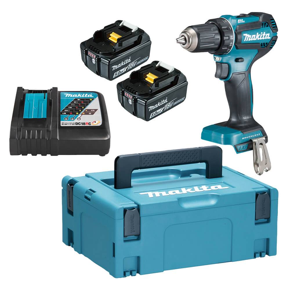 Makita Akku-Bohrschrauber DDF485RTJ, mit Schnelladegerät und 2 x Akku-0
