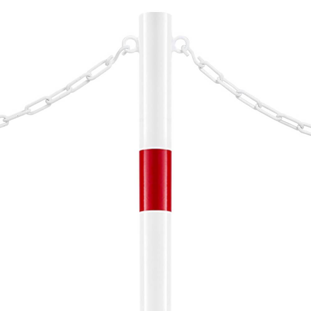 ROBUSTO Kettenpfosten, rot/weiß, aufdübeln, Stahl, Ø 6 cm, 100 cm-2