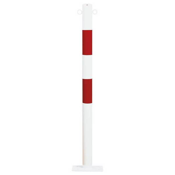 ROBUSTO Kettenpfosten, rot/weiß, aufdübeln, Stahl, Ø 6 cm, 100 cm