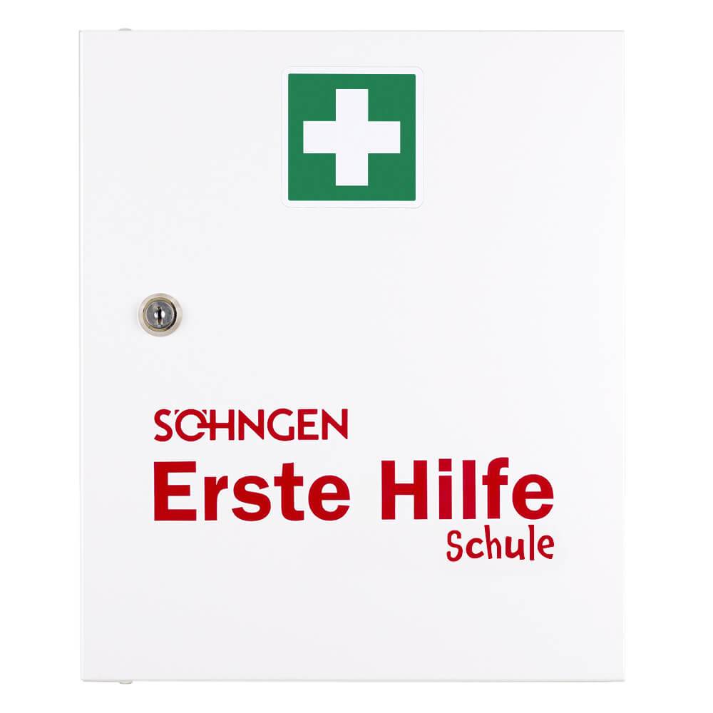 SÖHNGEN Verbandschrank Schule, abschließbar, weiß, Stahl, ASR A4.3, DIN 13157-4