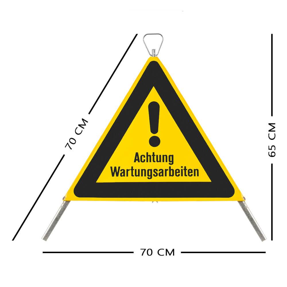 NISSEN Faltsignal Achtung Wartungsarbeiten, gelb/schwarz, SL 70 cm-2