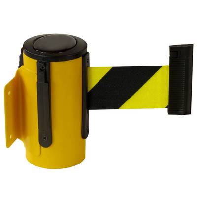 RS-GUIDESYSTEMS Gurtbandkassette gelb, gelb/schwarz, 4m + magnet. Wandhalterung-0