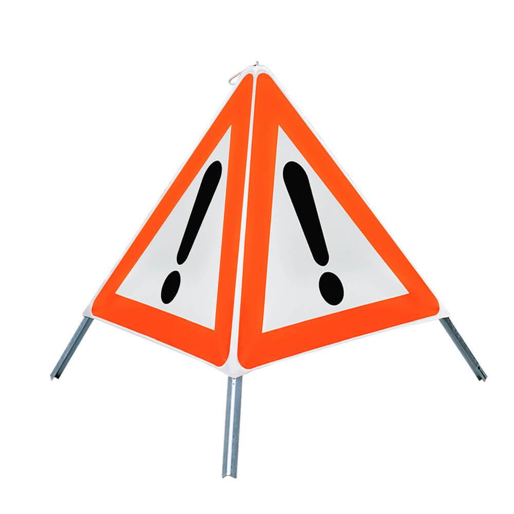 NISSEN Faltsignal Warndreieck mit Ausrufezeichen, weiß tagesleuchtend, SL 112 cm-0