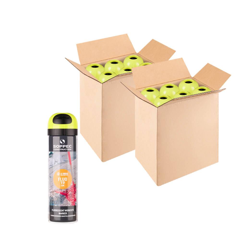 12 Dosen SOPPEC Fluo TP Markierfarbe, gelb, langfristig, 500 ml-0