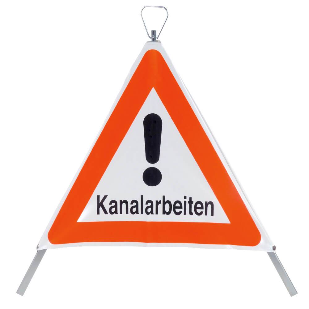 BIGPACK 2 x NISSEN Faltsignal Warnsymbol Kanalarbeiten, w. tagesl. + Absperrband-3