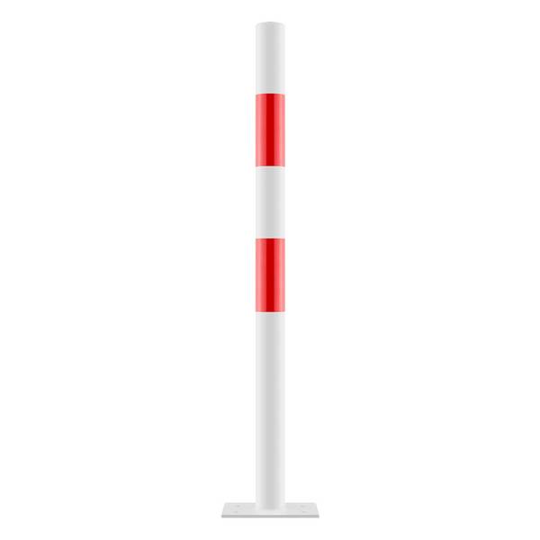 ROBUSTO Absperrpfosten, rot/weiß, aufdübeln, Stahl, Ø 6 cm, 100 cm