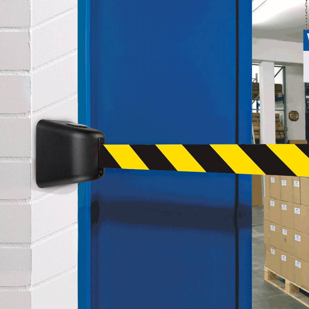 RS-GUIDESYSTEMS Gurtbandkassette, gelb/schwarz, 5 m + magnetische Wandhalterung-4