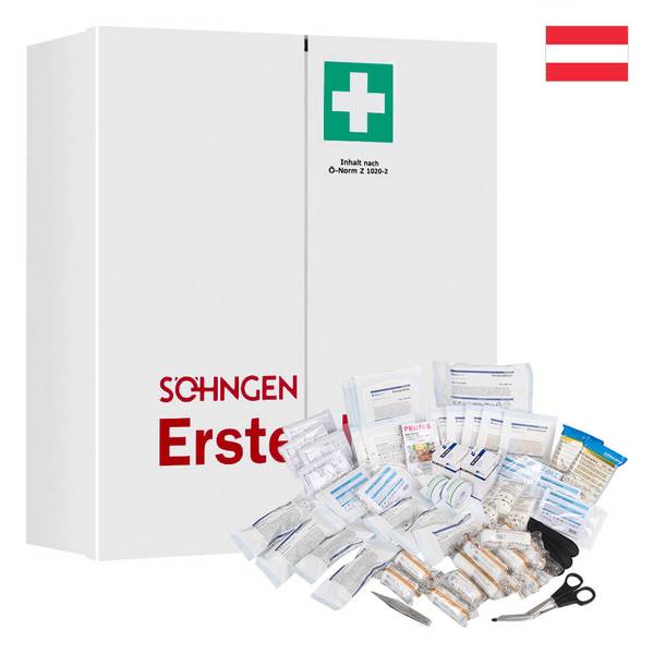 SÖHNGEN Verbandschrank Rom, weiß, 2-türig, mit Füllung Ö-Norm Z 1020 Typ 2