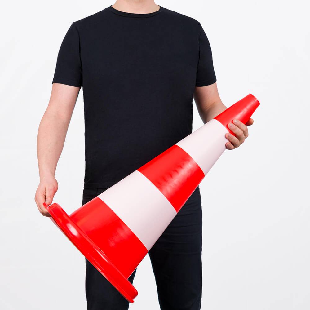 10 Stück Leitkegel, rot tagesleuchtend/weiß, Weich-PVC, 75 cm, 3,1 kg-3