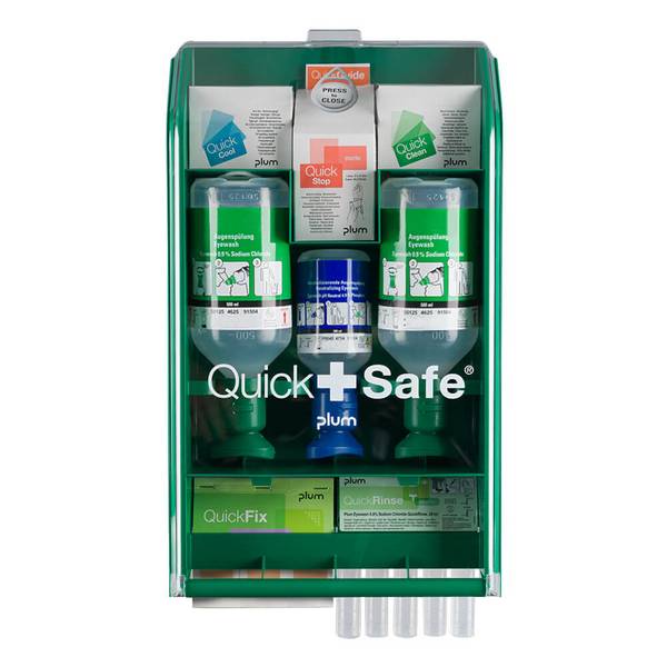 PLUM QuickSafe Complete Wandbox, mit Augenspülflaschen und Verbandmaterialien
