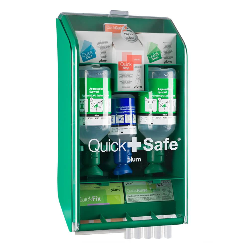 PLUM QuickSafe Complete Wandbox, mit Augenspülflaschen und Verbandmaterialien-1