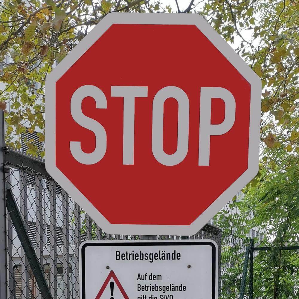 Vorschriftzeichen VZ 206, Halt! Vorfahrt gewähren, Aluminium, RA, 90 x 90 cm-4