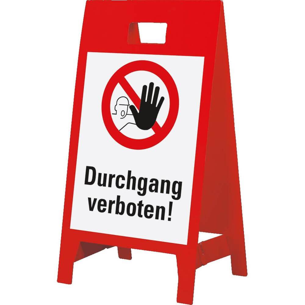 Absperr-Kombi-Set mit Gurtpfosten, Wandhalterung und Warnaufsteller-4