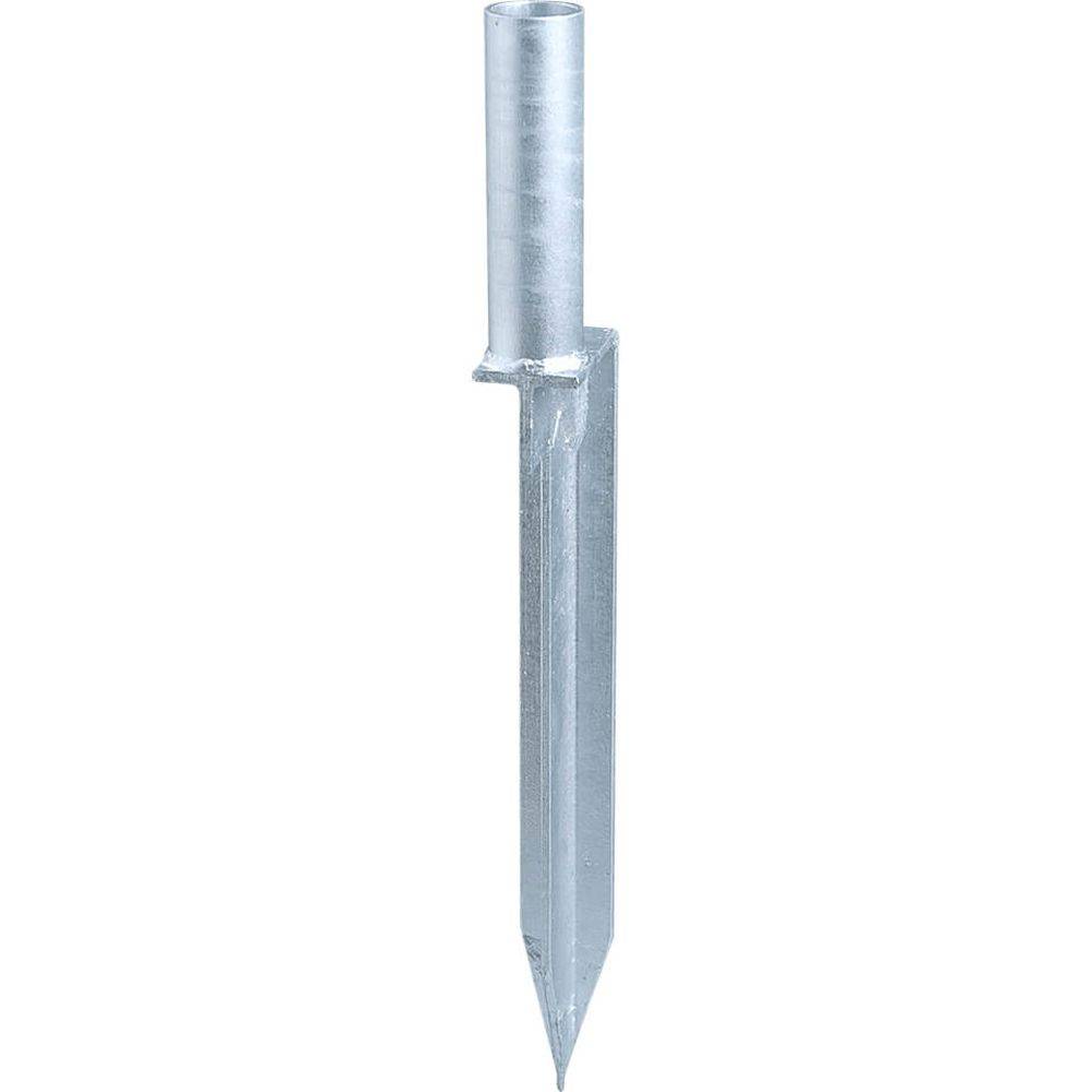 ROBUSTO Absperrpfosten, rot/weiß, zum Einschlagen, Stahl, Ø 6 cm, 100 cm-3