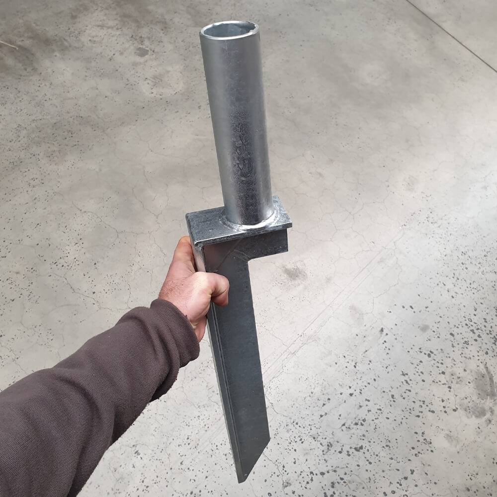 ROBUSTO Absperrpfosten, rot/weiß, zum Einschlagen, Stahl, Ø 6 cm, 100 cm-4