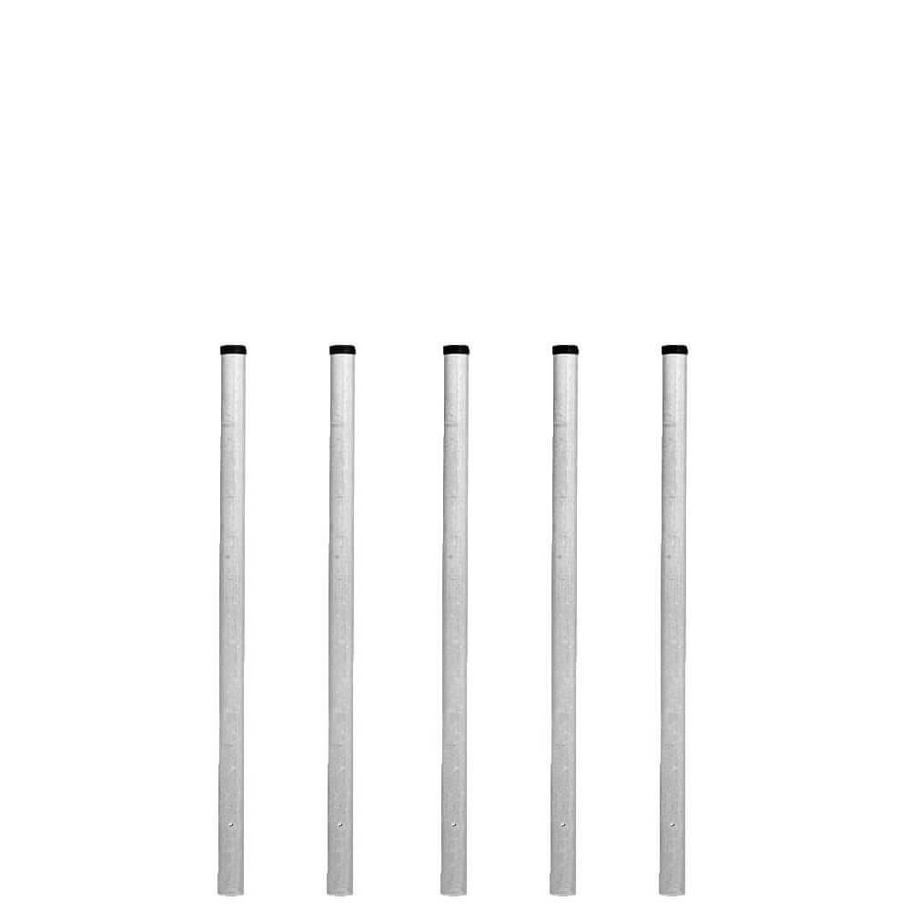 BIGPACK 5 x Rohrpfosten zum Einbetonieren, Ø 6 cm, Länge 2,5 m, aus Stahl-0