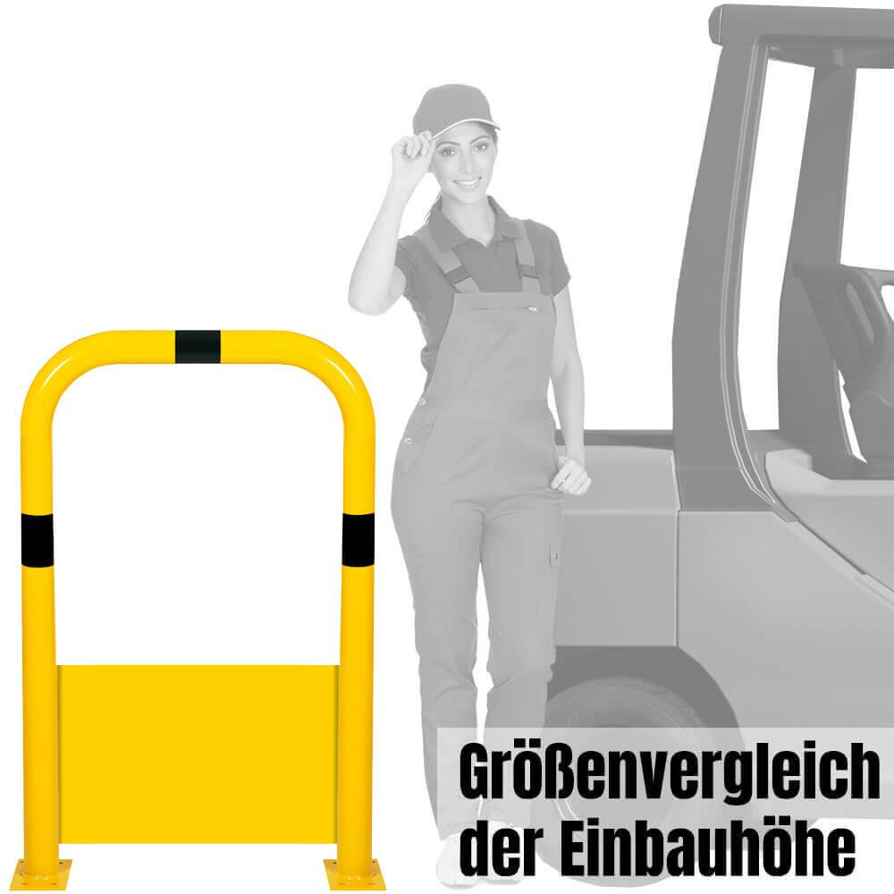 ROBUSTO Rammschutzbügel, Unterfahrschutz, gelb, aufdübeln, Stahl, 75 x 115 cm-3