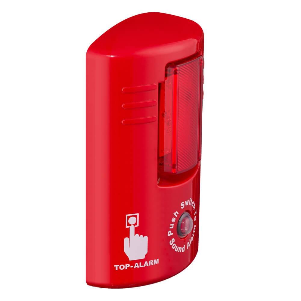 Alarm, Sirene & Blitzlicht, manuell, rot, 100 dB, 16x7,5x26 cm, inkl. Schilder-3