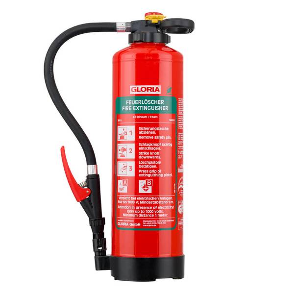 GLORIA Schaumfeuerlöscher SKA+ 6 PRO, fluorfrei, Brandklasse A+B, 6 Liter