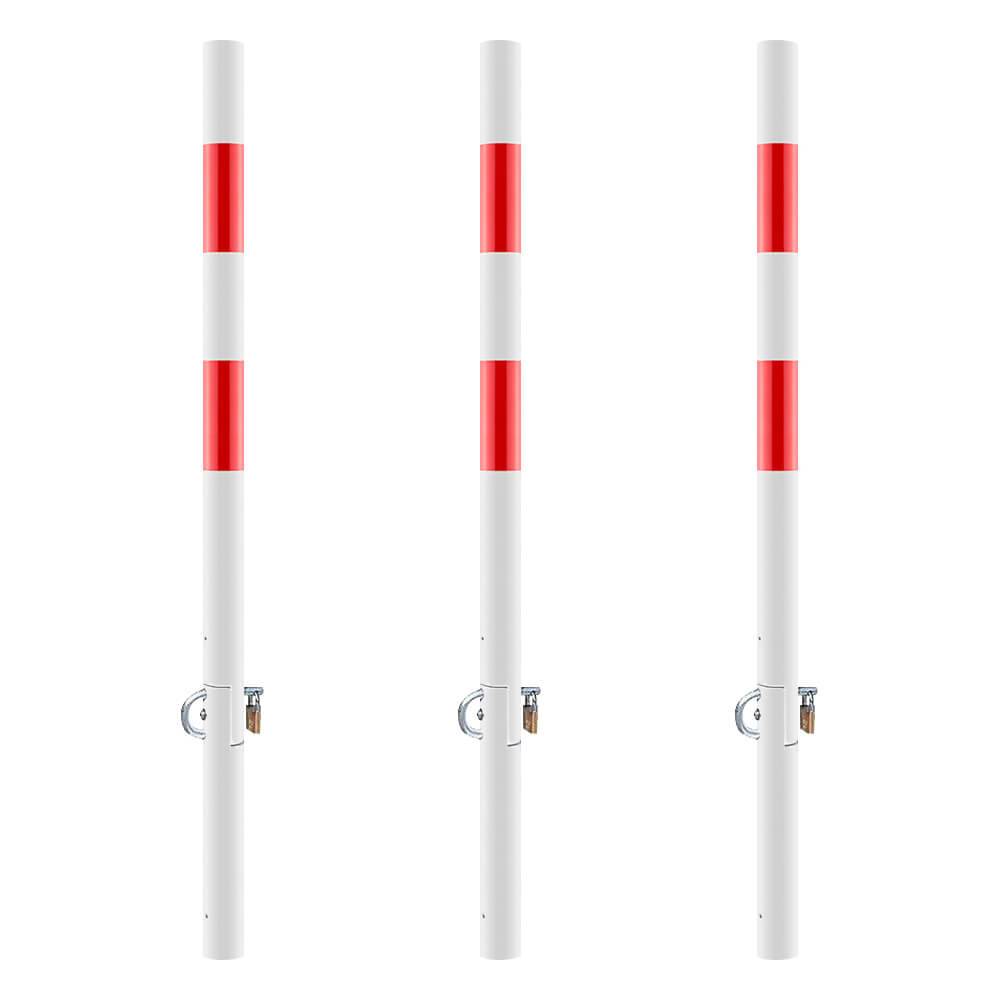 3x ROBUSTO Sperrpfosten, Umklappen, Sperrbügel, r/w, einbetonieren, Stahl, 140cm-0
