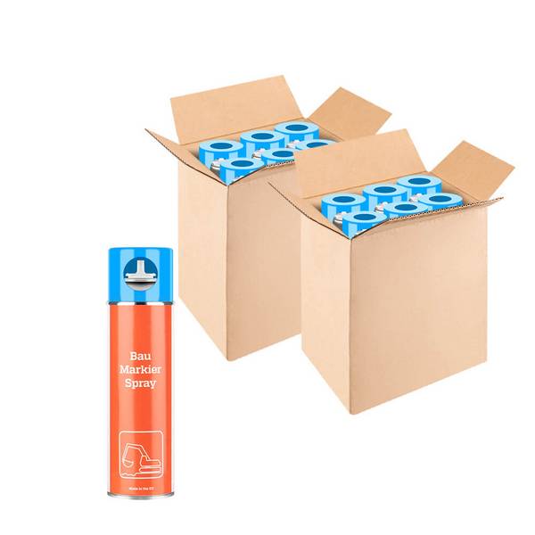Bau-Markierungsfarbe, blau, temporär, ca. 12 Monate, 500 ml Spraydose, 12 Stk.