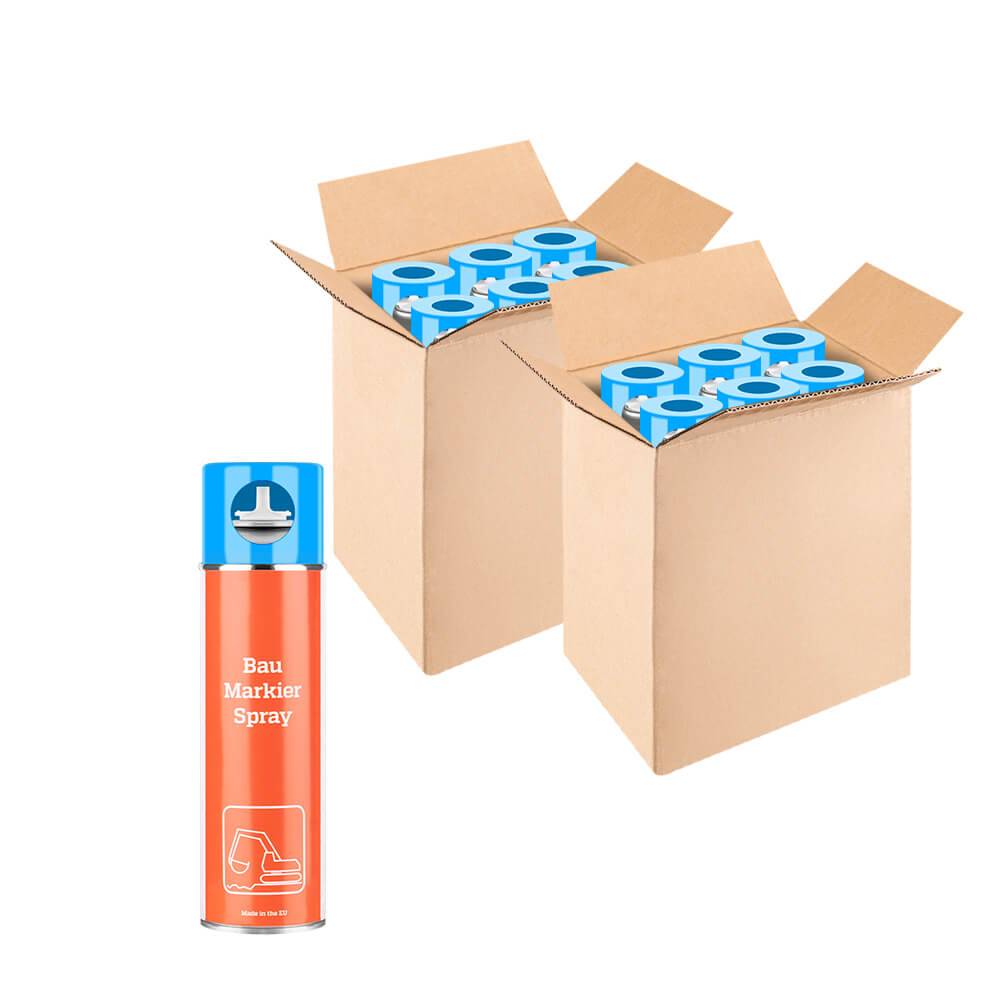 Bau-Markierungsfarbe, blau, temporär, ca. 12 Monate, 500 ml Spraydose, 12 Stk.-0