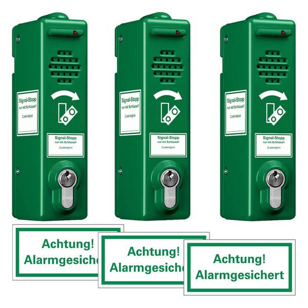 BIGPACK 3 x Türwächter ABUS Zylinderschloss verschiedenschließend, 80 dB/105 dB