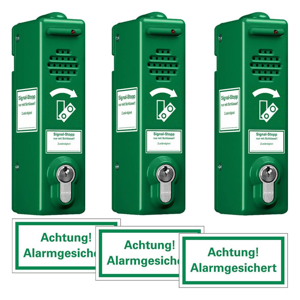 BIGPACK 3 x Türwächter ABUS Zylinderschloss gleichschließend, 80 dB/105 dB, grün-0