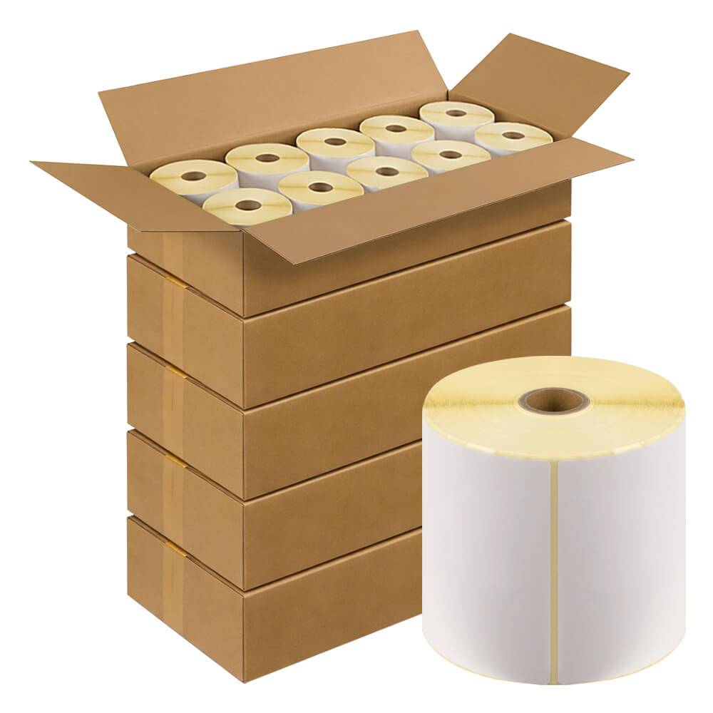 Thermo-Eco Versandetiketten, weiß, 10,16 x 15,24 cm, 475 Stück/Rolle, 50 Rollen-0