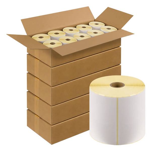 Thermo-Eco Versandetiketten, weiß, 10,16 x 15,24 cm, 475 Stück/Rolle, 50 Rollen