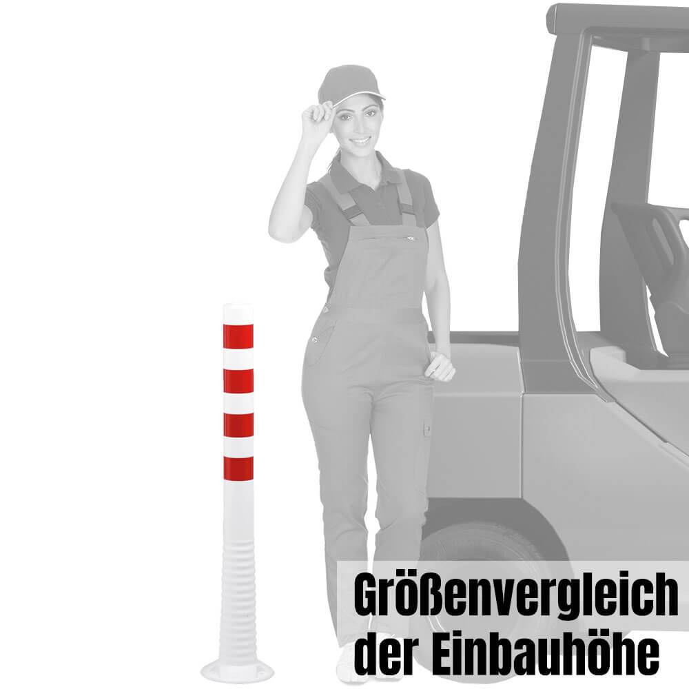 BIGPACK Sperrpfosten FLEX 3, 5 Stück, rot/weiß, zum Aufdübeln, 100 cm-4