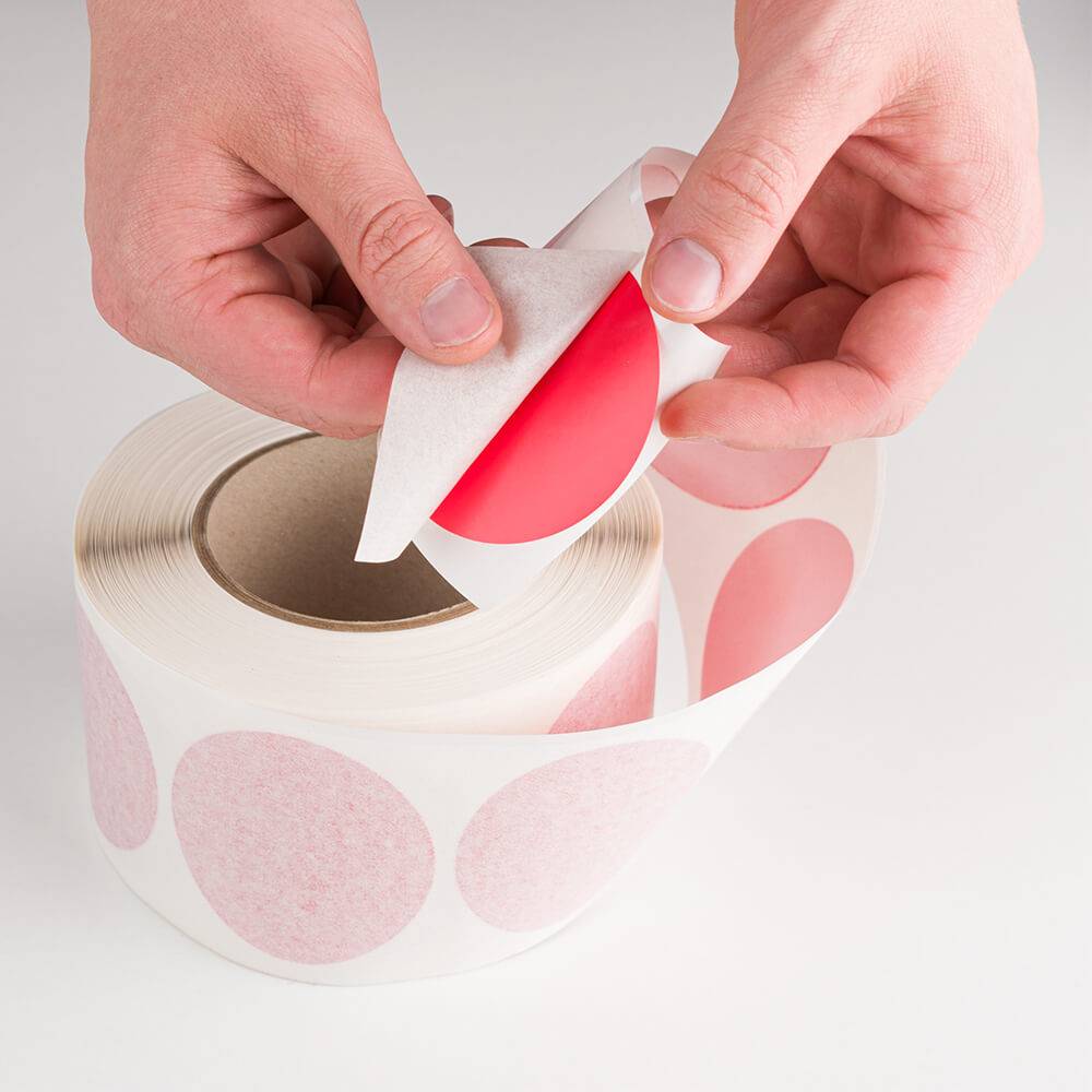 Bodenmarkierungspunkte, strapazierfähig, rot, Ø 6,8 cm, 450/Rolle-2